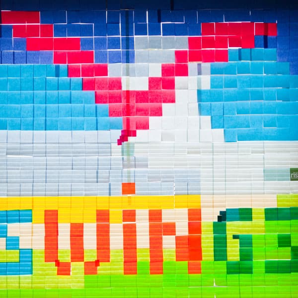 Team building atelier Post-it art animation création artistique